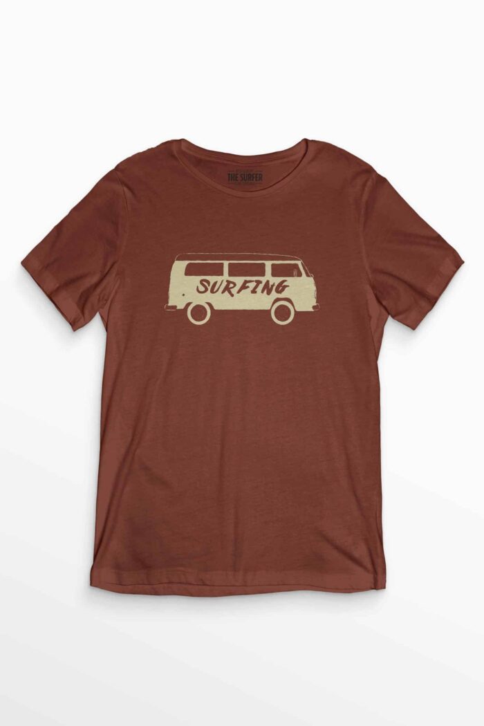 Surfing Rust Cotton Tee – Image 3